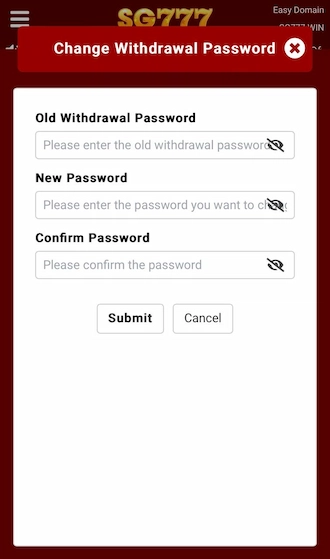 Step 3: Please enter the old withdrawal password correctly and enter the new withdrawal password.